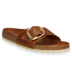 Birkenstock BIG BUCKLE MADRID Damen-Pantoletten aus Leder 591221763019 (Braun)