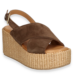 Konstantin Starke Damen-Keilabsatz-Sandalen aus Leder 183202000003 (Dunkelbraun)
